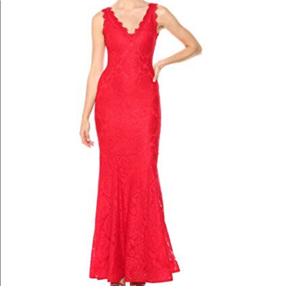 Betsy Adam Allover Lace V neck Dress Size 10